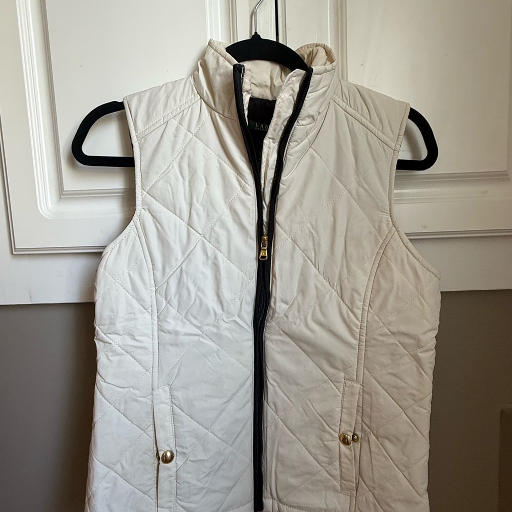 Ralph Lauren Off-White Quilted Vest